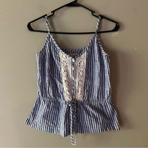 Abercrombie & Fitch Blue and White Striped Top